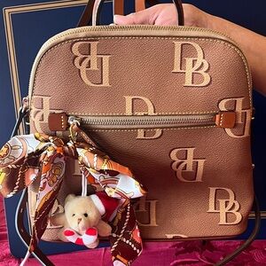 Dooney & Bourke Tan and Brown Backpack